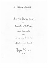 Four Rondeaux of Charles d'Orleans followed by a Vocalise for soprano and orchestra (reduction for voice and piano) (1946/1961)